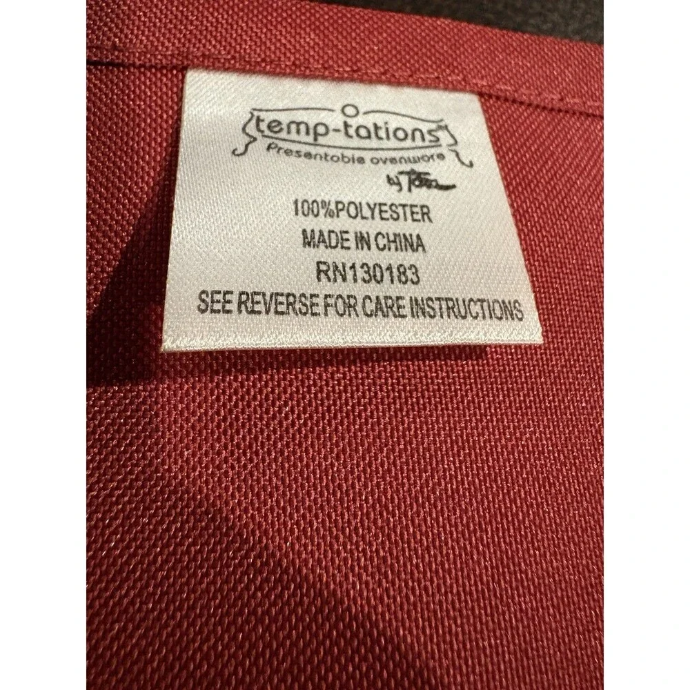 Temp-tations Old World Burgundy Napkins Set of 4 Embroidered Floral Traditional
